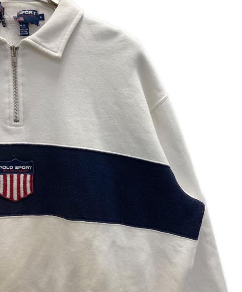 POLO SPORT（ポロスポーツ）POLO SPORT (ポロスポーツ) ハーフジップスウェット ホワイト サイズ:Ｌの古着・服飾アイテム