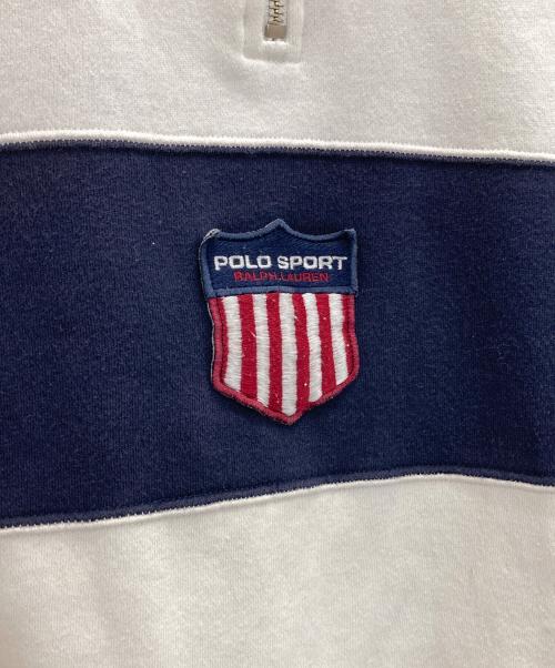 POLO SPORT（ポロスポーツ）POLO SPORT (ポロスポーツ) ハーフジップスウェット ホワイト サイズ:Ｌの古着・服飾アイテム