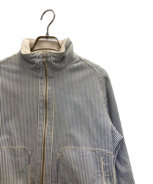 Cinquanta（チンクワンタ）Cinquanta (チンクワンタ) ストライプゴートスエードレザーブルゾン スカイブルー サイズ:38 未使用品の古着・服飾アイテム