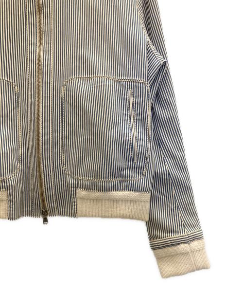 Cinquanta（チンクワンタ）Cinquanta (チンクワンタ) ストライプゴートスエードレザーブルゾン スカイブルー サイズ:38 未使用品の古着・服飾アイテム