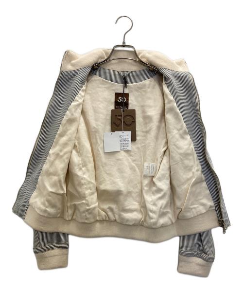 Cinquanta（チンクワンタ）Cinquanta (チンクワンタ) ストライプゴートスエードレザーブルゾン スカイブルー サイズ:38 未使用品の古着・服飾アイテム