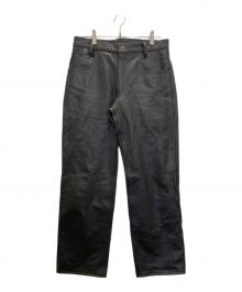 HORN WORKS（ホーンワークス）の古着「レザーパンツ」｜ブラック