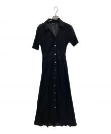 FRAY ID（フレイ アイディー）の古着「アイレットレースニットワンピ」｜ブラック