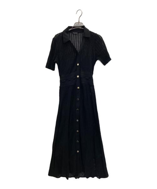 FRAY ID（フレイ アイディー）FRAY ID (フレイ アイディー) アイレットレースニットワンピ ブラックの古着・服飾アイテム