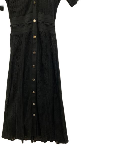 FRAY ID（フレイ アイディー）FRAY ID (フレイ アイディー) アイレットレースニットワンピ ブラックの古着・服飾アイテム