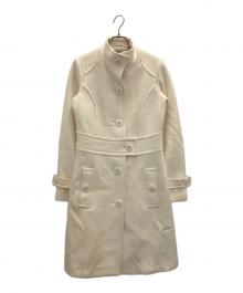 BURBERRY BLUE LABEL（バーバリー ブルー レーベル）の古着「カシミヤ・アンゴラ混スタンドカラーコート」｜アイボリー
