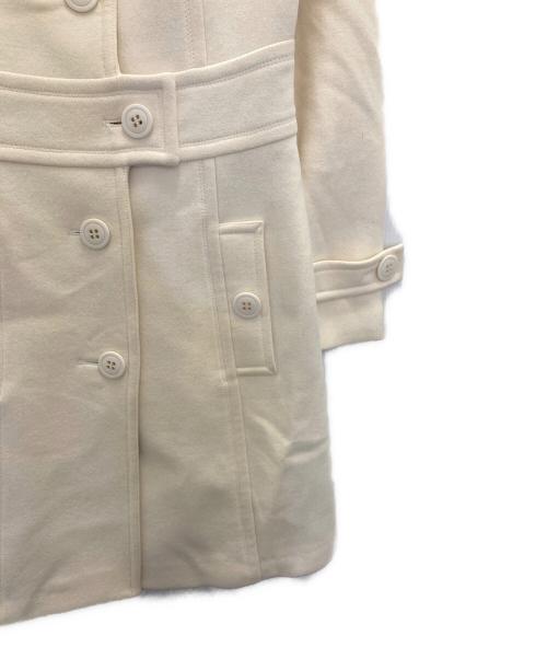 BURBERRY BLUE LABEL（バーバリー ブルー レーベル）BURBERRY BLUE LABEL (バーバリー ブルー レーベル) カシミヤ・アンゴラ混スタンドカラーコート アイボリー サイズ:38の古着・服飾アイテム