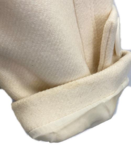 BURBERRY BLUE LABEL（バーバリー ブルー レーベル）BURBERRY BLUE LABEL (バーバリー ブルー レーベル) カシミヤ・アンゴラ混スタンドカラーコート アイボリー サイズ:38の古着・服飾アイテム