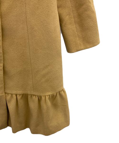 M'S GRACY（エムズグレイシー）M'S GRACY (エムズグレイシー) アンゴラ混フリルノーカラーコート キャメル サイズ:38の古着・服飾アイテム