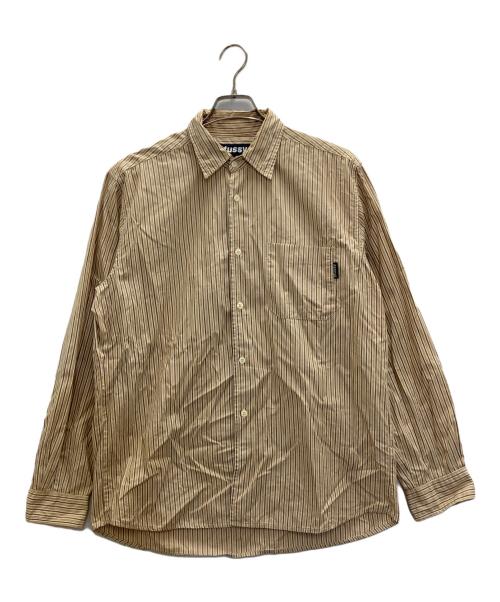 stussy（ステューシー）stussy (ステューシー) ストライプシャツ ブラウン サイズ:Ｍの古着・服飾アイテム