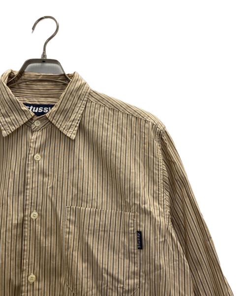 stussy（ステューシー）stussy (ステューシー) ストライプシャツ ブラウン サイズ:Ｍの古着・服飾アイテム
