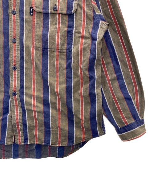 LEVI'S（リーバイス）LEVI'S (リーバイス) 90’sストライプシャツ グレー×ブルー サイズ:Ｌの古着・服飾アイテム