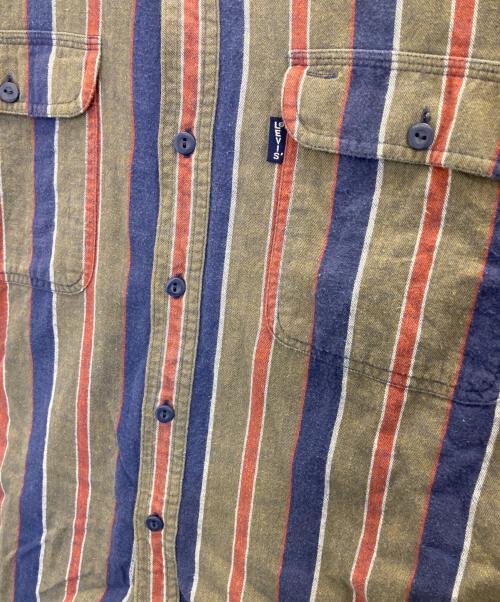 LEVI'S（リーバイス）LEVI'S (リーバイス) 90’sストライプシャツ グレー×ブルー サイズ:Ｌの古着・服飾アイテム