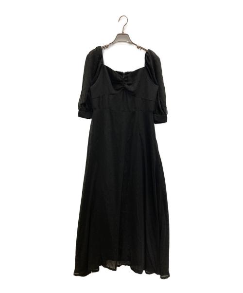 acka（エーシーケーエー）Acka (エーシーケーエー) sheer dot puff one-piece ブラック サイズ:2 未使用品の古着・服飾アイテム