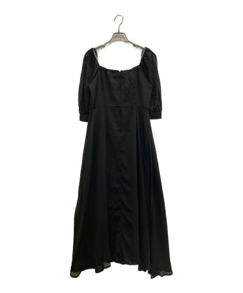 acka（エーシーケーエー）Acka (エーシーケーエー) sheer dot puff one-piece ブラック サイズ:2 未使用品の古着・服飾アイテム