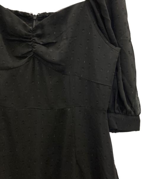 acka（エーシーケーエー）Acka (エーシーケーエー) sheer dot puff one-piece ブラック サイズ:2 未使用品の古着・服飾アイテム
