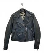 MCMエムシーエム）の古着「エンボスロゴライダースジャケット」｜ブラック