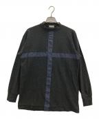 COMME des GARCONS HOMMEコムデギャルソン オム）の古着「90s クロスデザインニット」｜ブラック