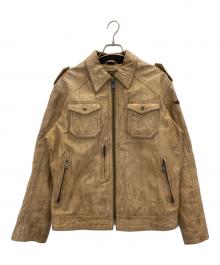 REPLAY（リプレイ）の古着「レザージャケット」｜ベージュ