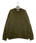 Adam et Ropeアダム エ ロペ）の古着「モヘアミックス オーバーサイズ クルーネックカーディガン」｜グリーン