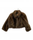 the Barnnetザ バーネット）の古着「Patine Cropped Eco-Fur Jacket」｜ブラウン