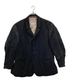 NICENESS（ナイスネス）の古着「D.SLASH / D.スラッシュ( オーバーダイストライプ アーミッシュジャケット )」｜ネイビー