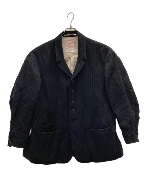NICENESS（ナイスネス）NICENESS (ナイスネス) D.SLASH / D.スラッシュ( オーバーダイストライプ アーミッシュジャケット ) ネイビー サイズ:Ｌの古着・服飾アイテム