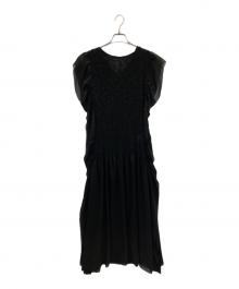 ISSEY MIYAKE FETE（イッセイミヤケフェット）の古着「プリーツブラウスワンピース」｜ブラック