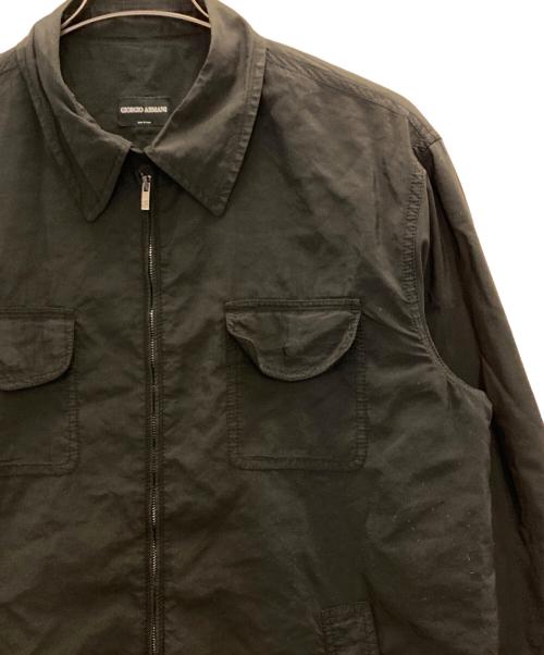GIORGIO ARMANI（ジョルジョアルマーニ）GIORGIO ARMANI (ジョルジョアルマーニ) ナイロンシャツジャケット ブラック サイズ:54の古着・服飾アイテム