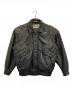 Nicole StGillesニコルサンジル）の古着「カウレザーブルゾン」｜ブラック
