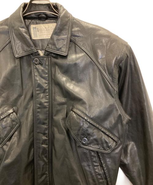 Nicole StGilles（ニコルサンジル）Nicole StGilles (ニコルサンジル) カウレザーブルゾン ブラック サイズ:Ｌの古着・服飾アイテム