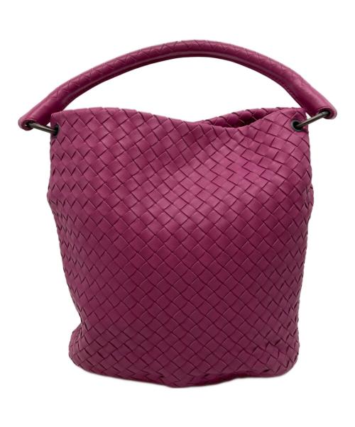 BOTTEGA VENETA（ボッテガベネタ）BOTTEGA VENETA (ボッテガベネタ) イントレチャートワンショルダーバッグ ピンクの古着・服飾アイテム