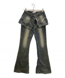 ACLENT（アクレント）の古着「ラップフレアレイヤードデニム」｜インディゴ