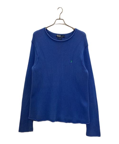 POLO RALPH LAUREN（ポロ・ラルフローレン）POLO RALPH LAUREN (ポロ・ラルフローレン) ロールリブニット ブルー サイズ:Lの古着・服飾アイテム