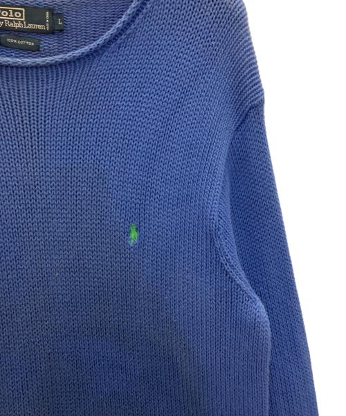 POLO RALPH LAUREN（ポロ・ラルフローレン）POLO RALPH LAUREN (ポロ・ラルフローレン) ロールリブニット ブルー サイズ:Lの古着・服飾アイテム