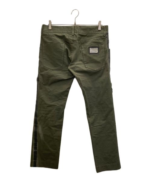 DOLCE & GABBANA（ドルチェ＆ガッバーナ）DOLCE & GABBANA (ドルチェ＆ガッバーナ) ロゴプレートパンツ グリーン サイズ:48の古着・服飾アイテム