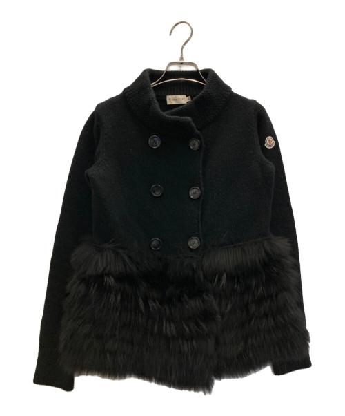 MONCLER（モンクレール）MONCLER (モンクレール) タヌキファーウールカシミヤニットジャケット ブラック サイズ:XSの古着・服飾アイテム