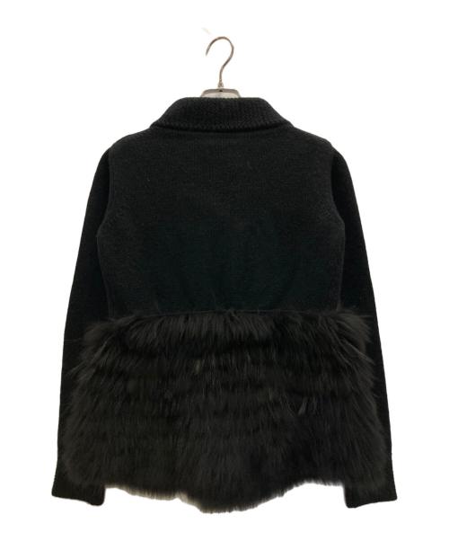 MONCLER（モンクレール）MONCLER (モンクレール) タヌキファーウールカシミヤニットジャケット ブラック サイズ:XSの古着・服飾アイテム