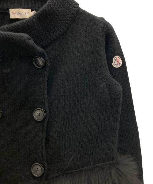 MONCLER（モンクレール）MONCLER (モンクレール) タヌキファーウールカシミヤニットジャケット ブラック サイズ:XSの古着・服飾アイテム