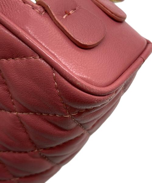 MONCLER（モンクレール）MONCLER (モンクレール) キルティングチェーンショルダーバッグ ピンクの古着・服飾アイテム