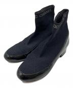 CHANELシャネル）の古着「ココマークラメソックスブーツ」｜ブラック