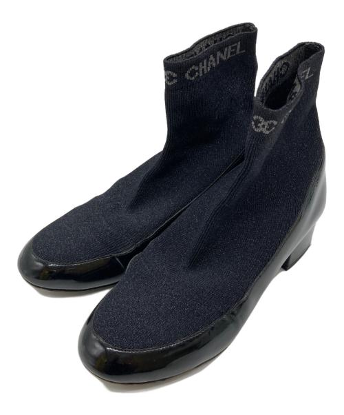 CHANEL（シャネル）CHANEL (シャネル) ココマークラメソックスブーツ ブラック サイズ:35 2/1の古着・服飾アイテム