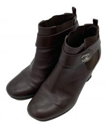 CHANEL（シャネル）の古着「ココマークターンロックショートブーツ」｜ブラウン