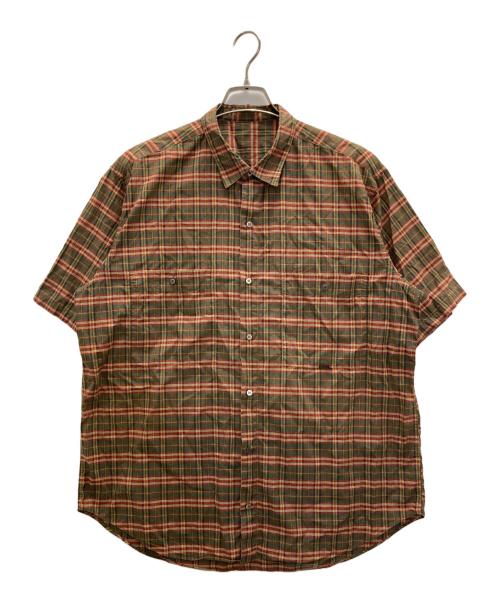 PAPAS（パパス）PAPAS (パパス) 半袖シャツ レッド×グリーン サイズ:Lの古着・服飾アイテム