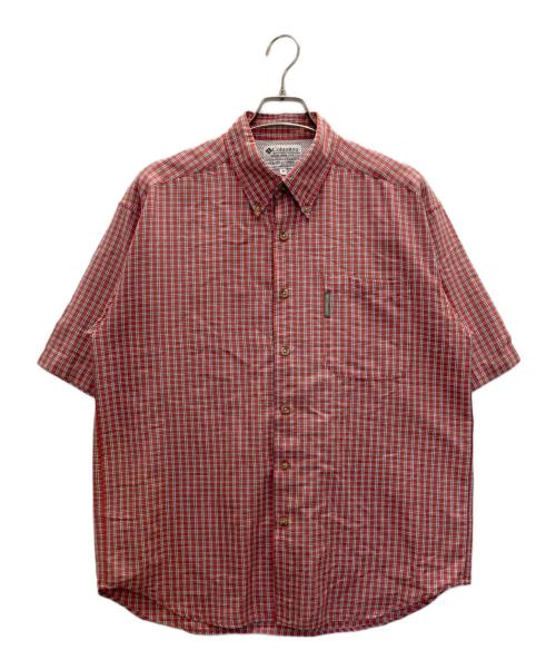 Columbia（コロンビア）Columbia (コロンビア) 半袖チェックシャツ レッド サイズ:Ｍの古着・服飾アイテム