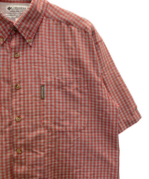 Columbia（コロンビア）Columbia (コロンビア) 半袖チェックシャツ レッド サイズ:Ｍの古着・服飾アイテム