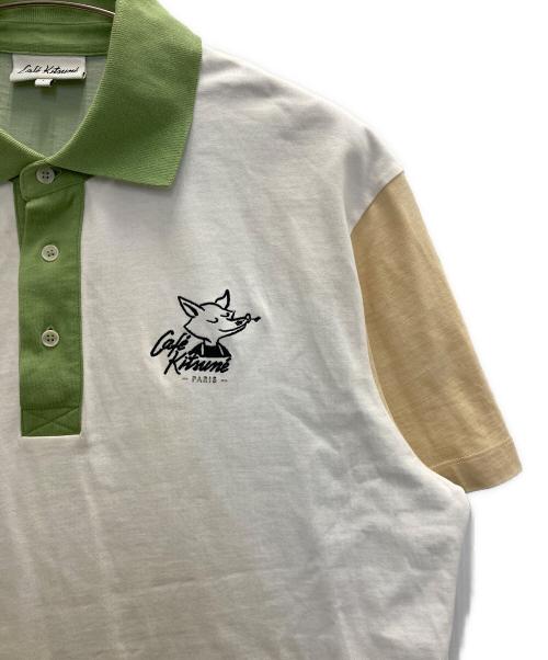 CAFE KITSUNE（カフェ キツネ）cafe kitsune (カフェ キツネ) FOX RELAX POLO SHIRTS ホワイト サイズ:Lの古着・服飾アイテム