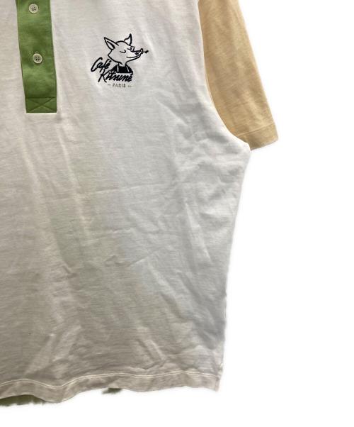 CAFE KITSUNE（カフェ キツネ）cafe kitsune (カフェ キツネ) FOX RELAX POLO SHIRTS ホワイト サイズ:Lの古着・服飾アイテム