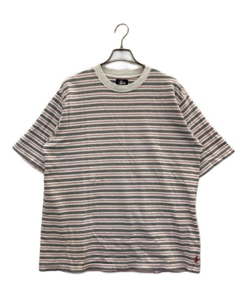 stussy（ステューシー）stussy (ステューシー) 90s checker border s/s Tee ホワイト サイズ:Lの古着・服飾アイテム