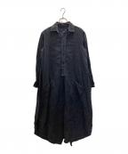 Y'sワイズ）の古着「リネンシャツワンピース」｜ネイビー